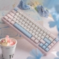 8 Items 104+60 Keycaps Set PBT Dye-subbed + PC Semi-transparent Cherry Profile for Mechanical Keyboard Sea Salt Soda Water